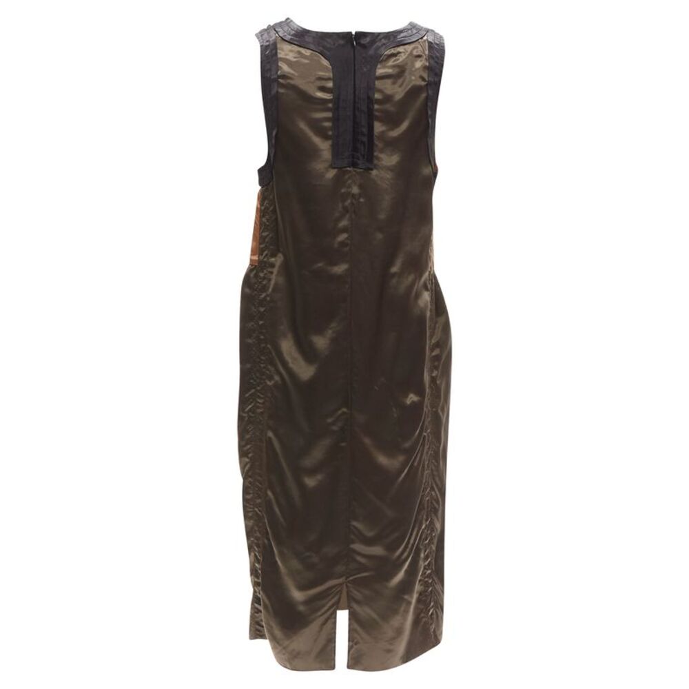 Marni bronze satin colorblocked sleeveless dress - Picture 5 of 6
